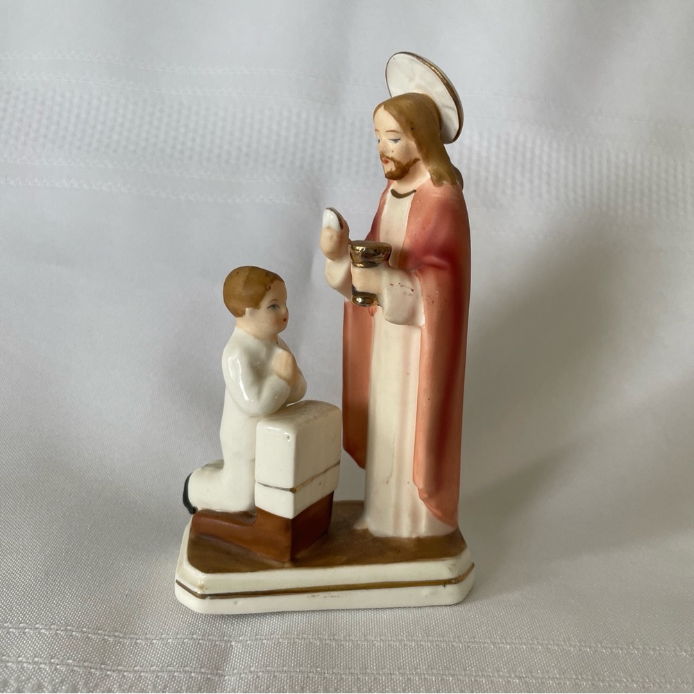 Boy First  Communion Figurine 1961, made in Japan sticker missing on bottom